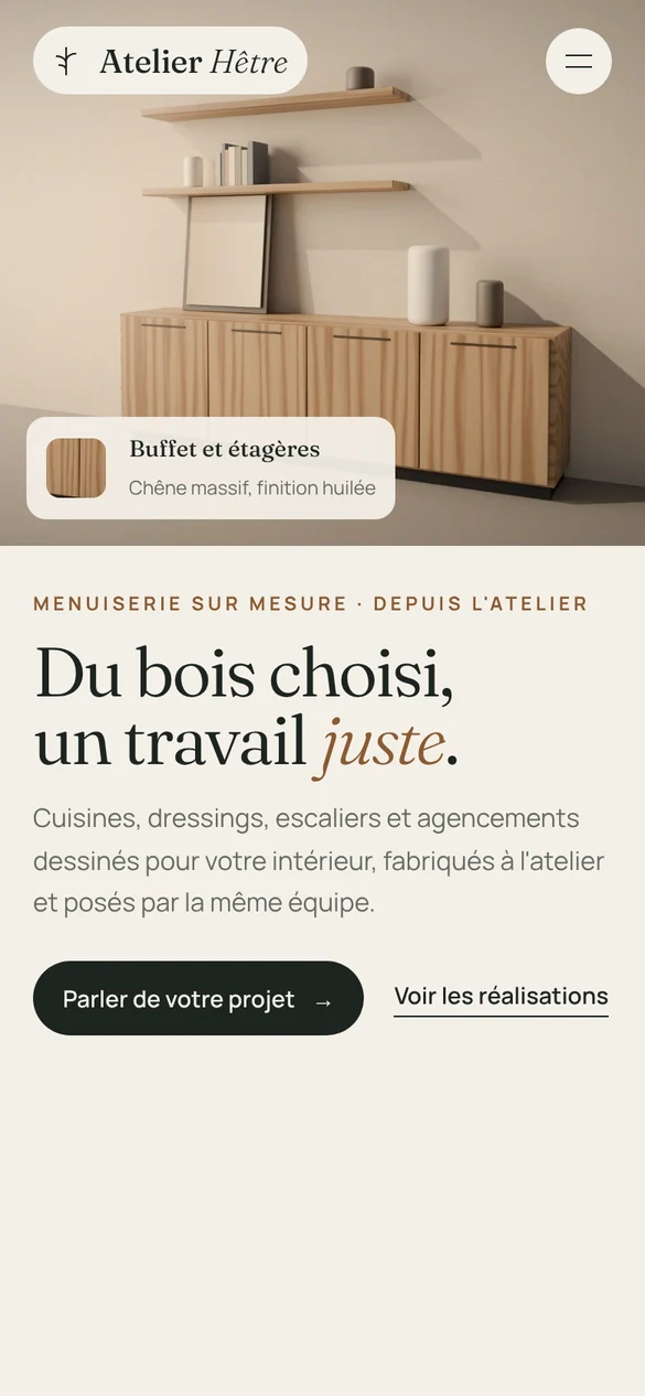 Le même concept affiché sur téléphone